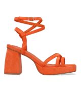 Semišové sandále na platforme. Oranžové.