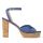 Látkové sandále na platforme s korkom. Modré.