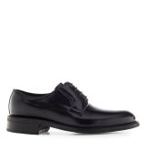 Elegantné pánske kožené topánky. Čierne, čierna podrážka.