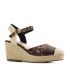 Espadrilky na kline, vzor leopard. Hnedé.