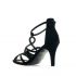 Semišové remienkové sandále T-bar. Čierne.