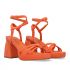 Semišové sandále na platforme. Oranžové.