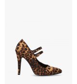 Lodičky Mary Jane s 2 remienkami. Leopard.