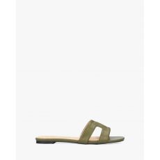 Šľapky na rovnej podrážke. Zelené.