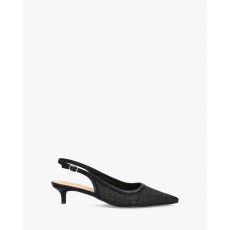 Rafiové lodičky s otvorenou pätou. Čierne.