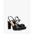 Sandále na platforme, lakované Čierne.