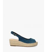 Otvorené espadrilky na kline. Modré. 44 28,5