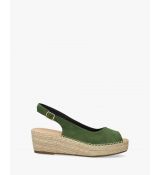 Otvorené espadrilky na kline. Zelené. 45 29,0