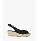 Otvorené espadrilky na kline. Čierne. 43 28,0