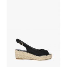 Otvorené espadrilky na kline. Čierne.