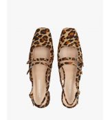 Kožené lodičky s otvorenou pätou. Hnedé leopard. 45 30,0